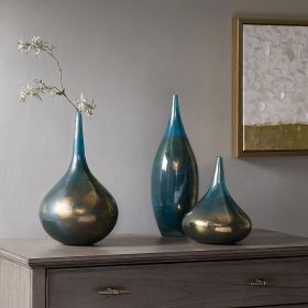 Blue and Bronze Decorative Glass Vases 3-piece set Blue and Bronze Decorative Glass Vases 3-piece set